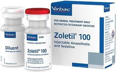 Золетил (Zoletil) 100 - средство для общей анестезии кошек и собак, 5 мл - Virbac 070657455876 фото